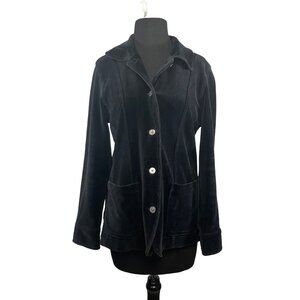 Velvet By Graham & Spencer Womens Black Button Down Jacket Long Sleeve Medium